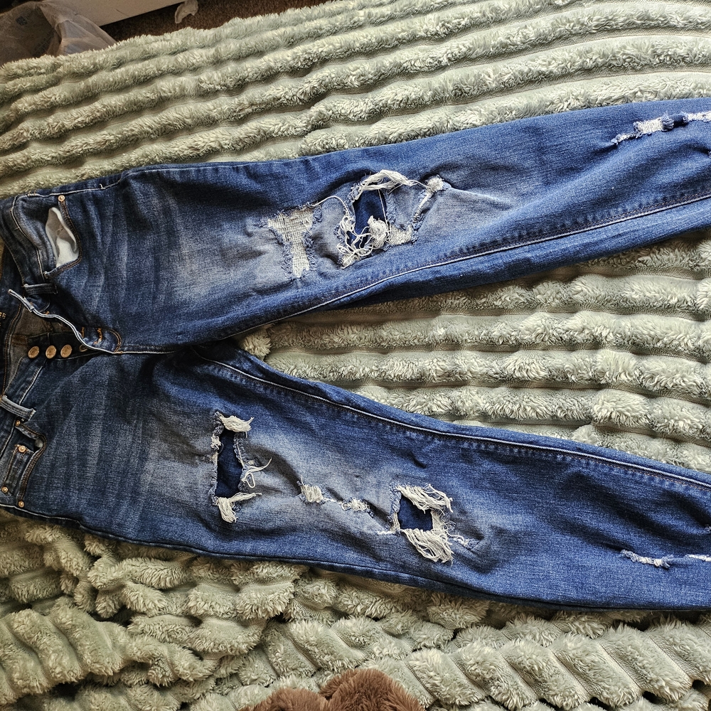 Indigo Rein Skinny Blue Jeans with Distressed Details